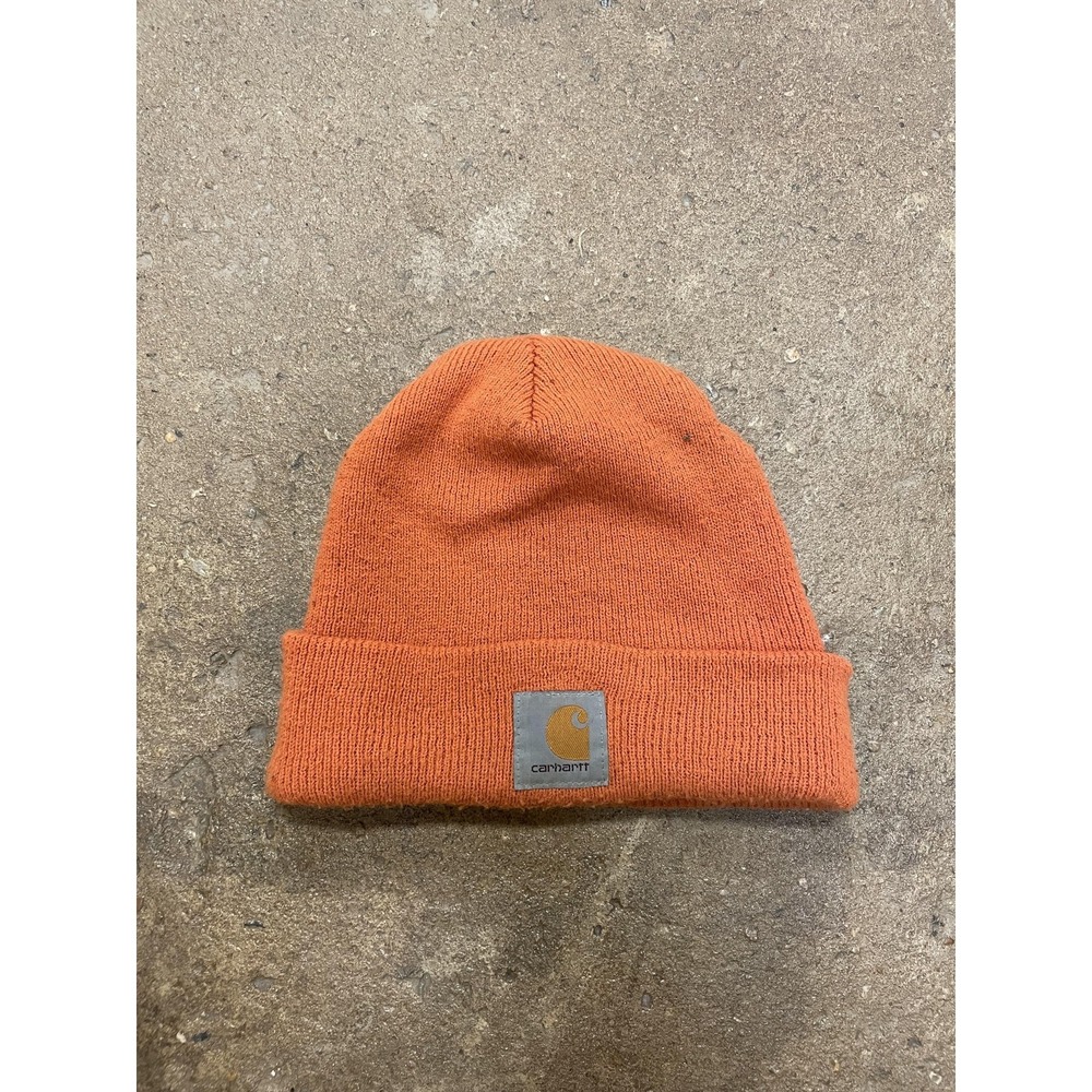Carhartt Beanie Mens One Size Orange‎ Knit Watch Hat Acrylic Cuffed Workwear